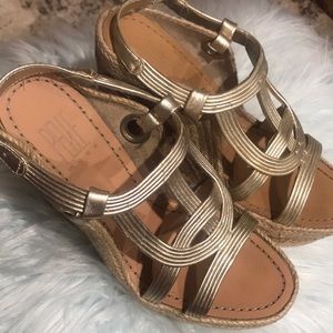 Pelle Moda wedge gold sandals